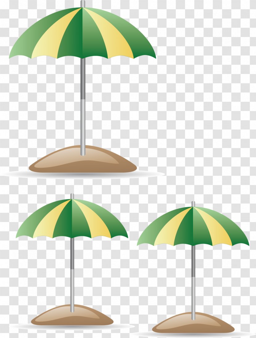 Sandy Beach Umbrella - Vector Transparent PNG