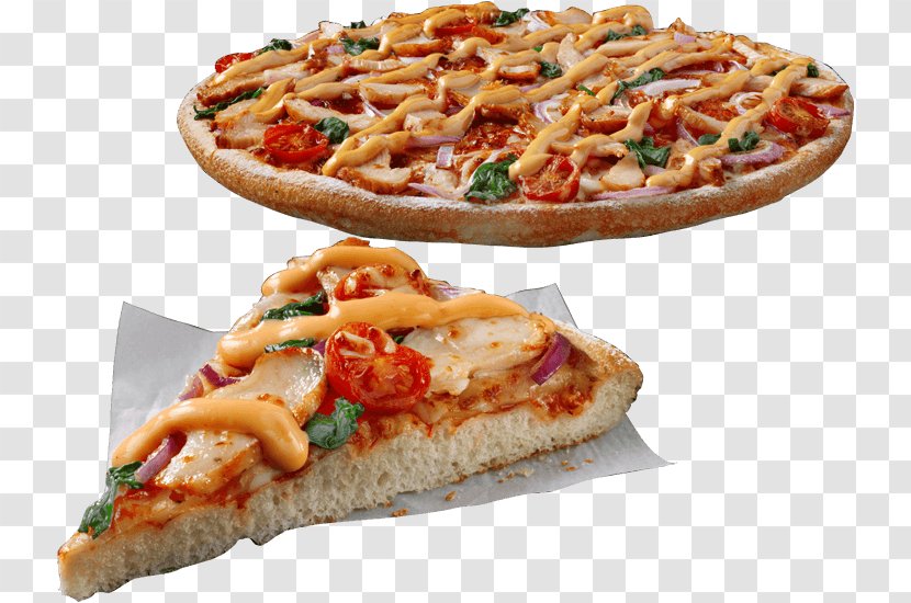 Pizza Margherita Barbecue Chicken Tandoori Domino's - Meat - Bacon Transparent PNG