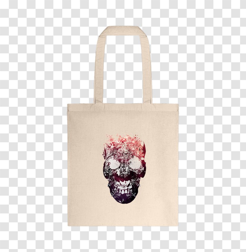 Tote Bag T-shirt Cotton Apron - Textile - Skull Floral Transparent PNG