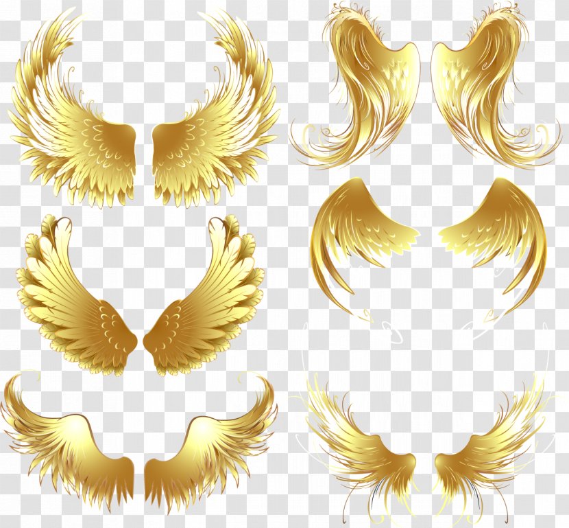 Download Gold - Illustration - Game Wings Metal Design Elements Vector Material Transparent PNG