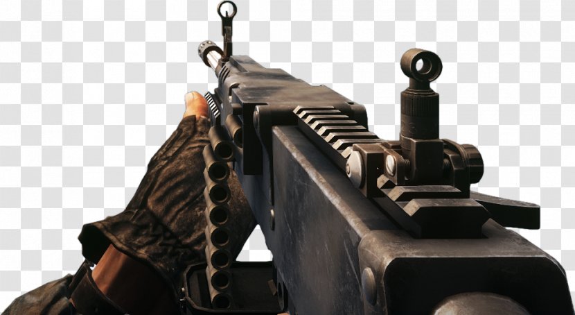 Battlefield 3 Firearm LSAT Light Machine Gun 4 Shooting - Frame Transparent PNG