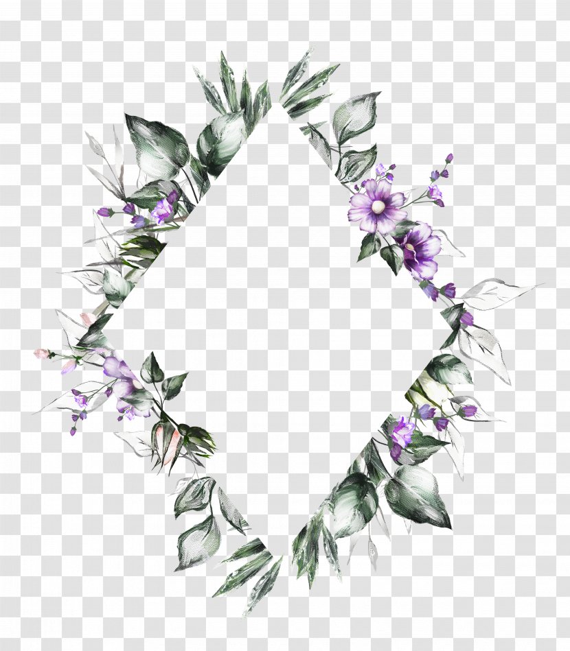 Floral Wedding Invitation Background - Purple - Lei Twig Transparent PNG