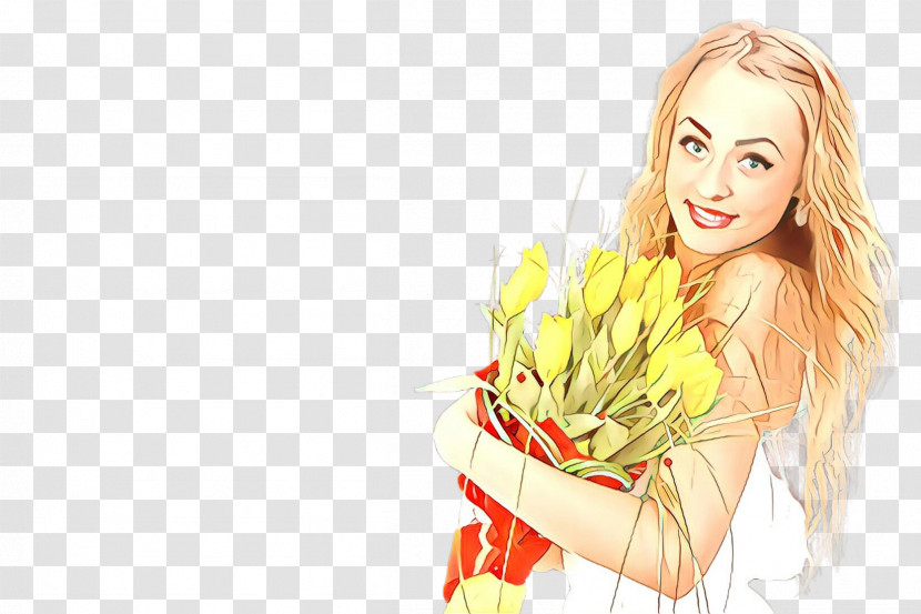 Beauty Blond Plant Flower Long Hair Transparent PNG
