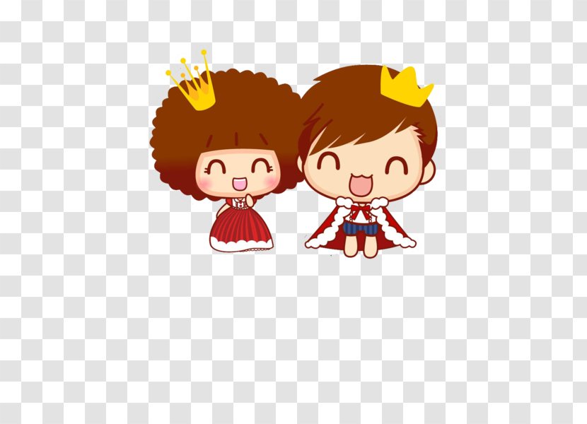 Cartoon Illustration - Heart - Prince And Princess Transparent PNG