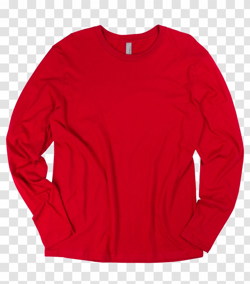 Long-sleeved T-shirt Bluza Sweater - Active Shirt - Printed T Red Transparent PNG