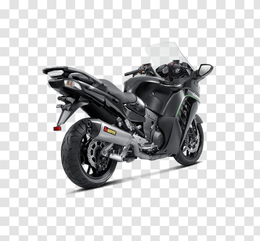 Exhaust System Kawasaki Ninja ZX-14 Tire 1400GTR Concours - Automotive Lighting - Motorcycle Transparent PNG