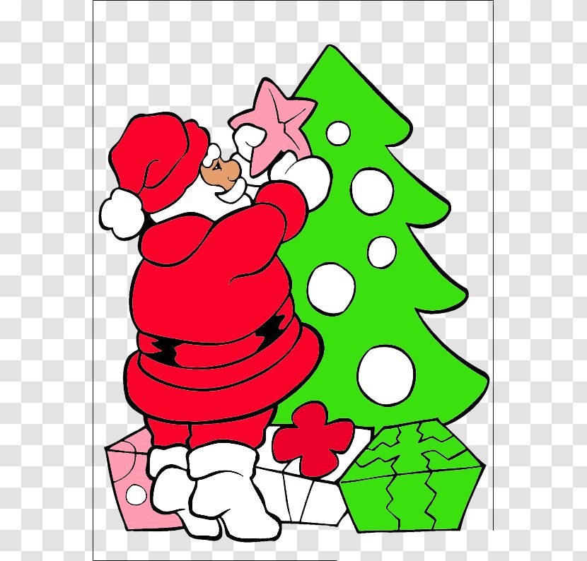 Christmas Tree Clip Art - Santa Claus At Lane Transparent PNG