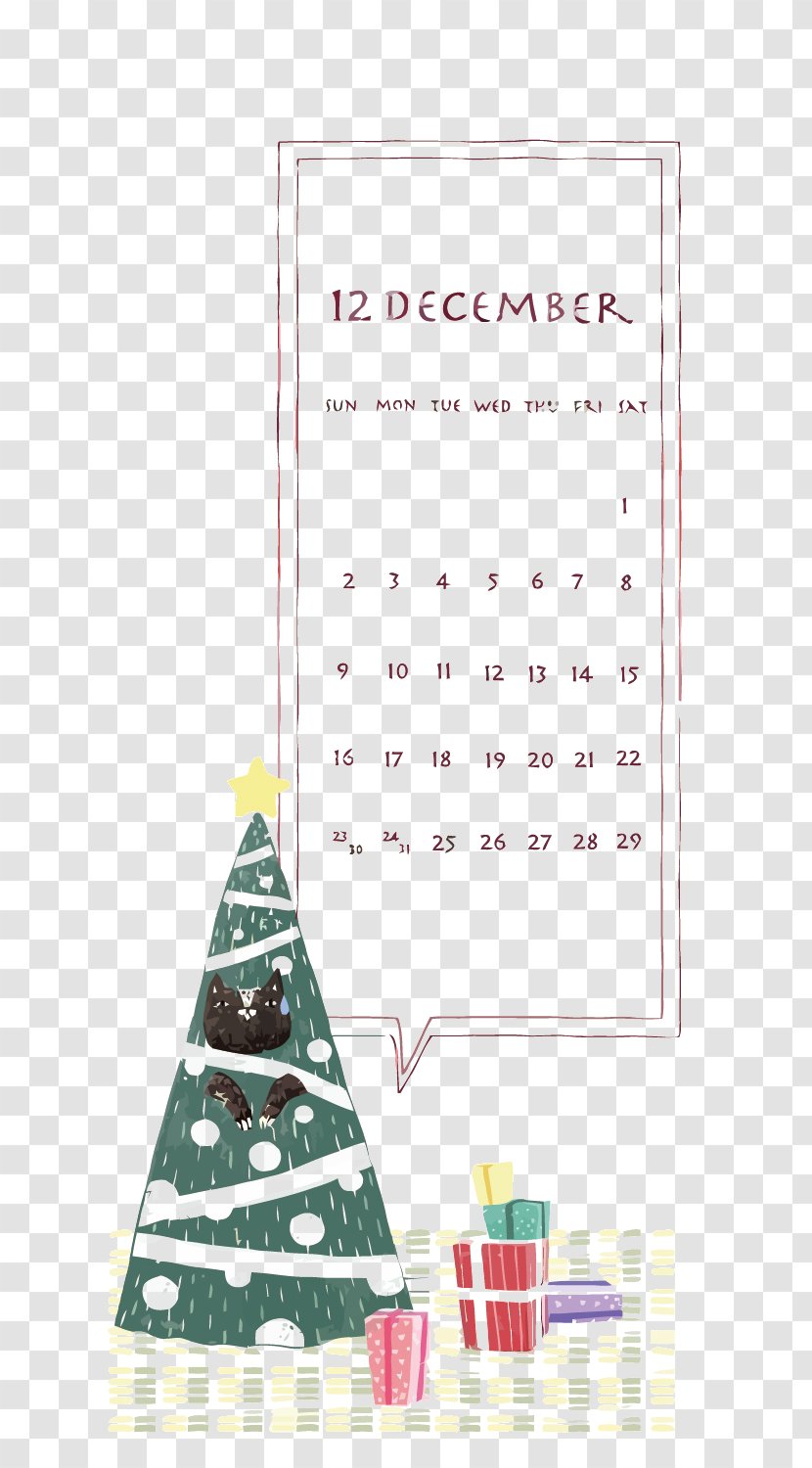 Christmas Tree Calendar Euclidean Vector Transparent PNG