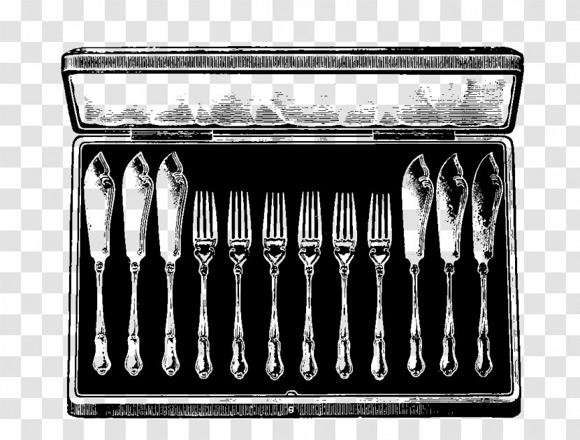 Knife Cutlery Spoon Fork Table - Monochrome Photography Transparent PNG