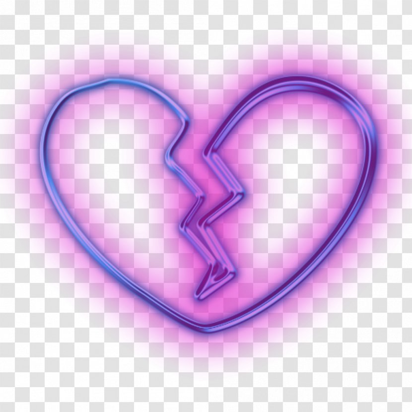 Clip Art Broken Heart Image - Symbol - Arrow Neon Transparent PNG