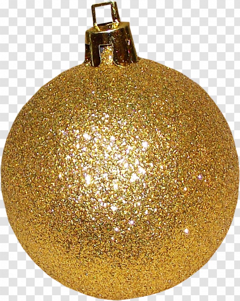 Christmas Ornament Decoration New Year Clip Art - Gift - Gold Glitter Transparent PNG