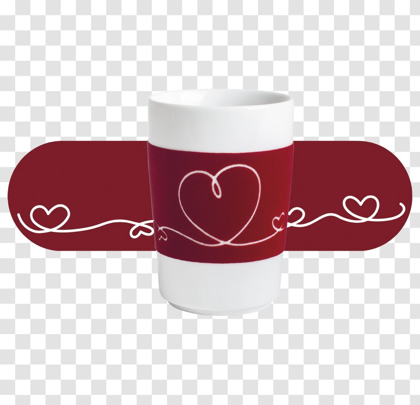 Coffee Cup Cafe Mug Maroon - Heart Transparent PNG
