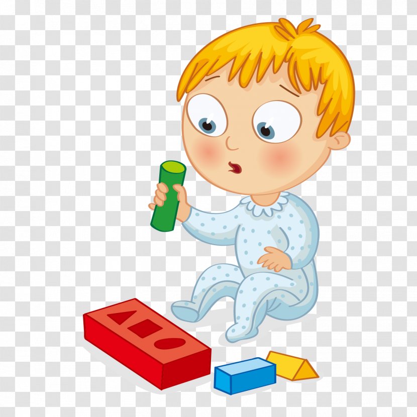 Vector Graphics Cartoon Clip Art Illustration Image - Toy - Playing With Blocks Transparent PNG