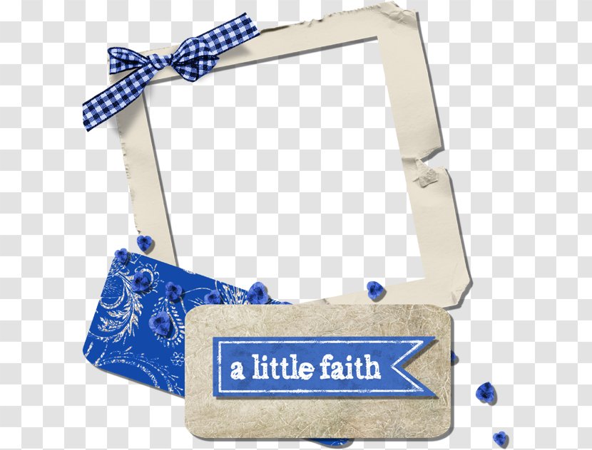 Blue Picture Frame White Digital Scrapbooking - Photo - Real Plaid Bow Transparent PNG
