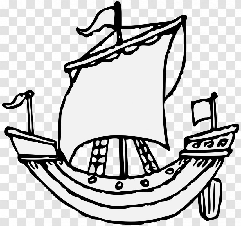 Clip Art Sailing Ship Boating - Cruise Coloring Pages Easy Transparent PNG