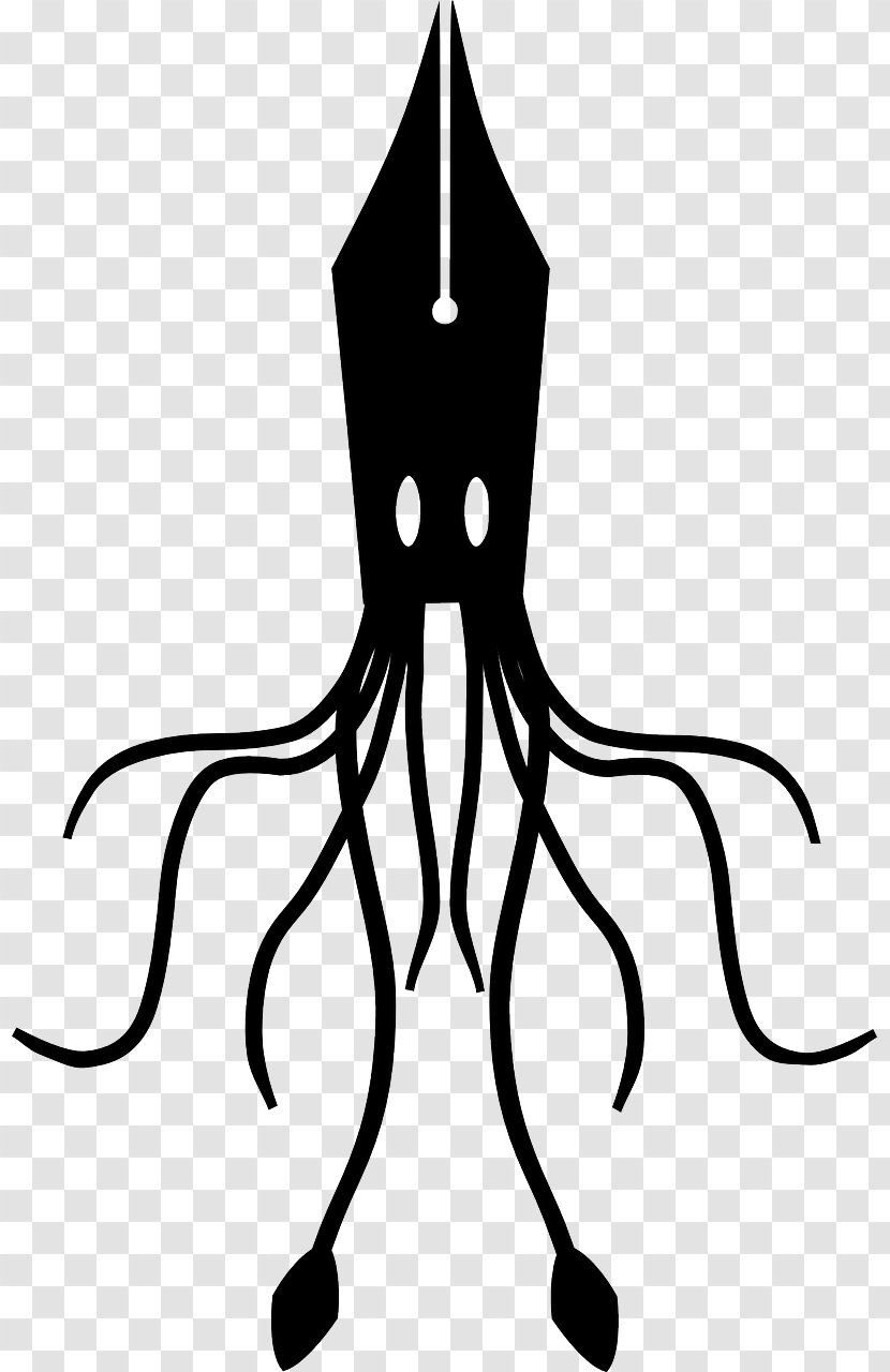 Color Squid Octopus SCP Foundation Clip Art - Black Transparent PNG