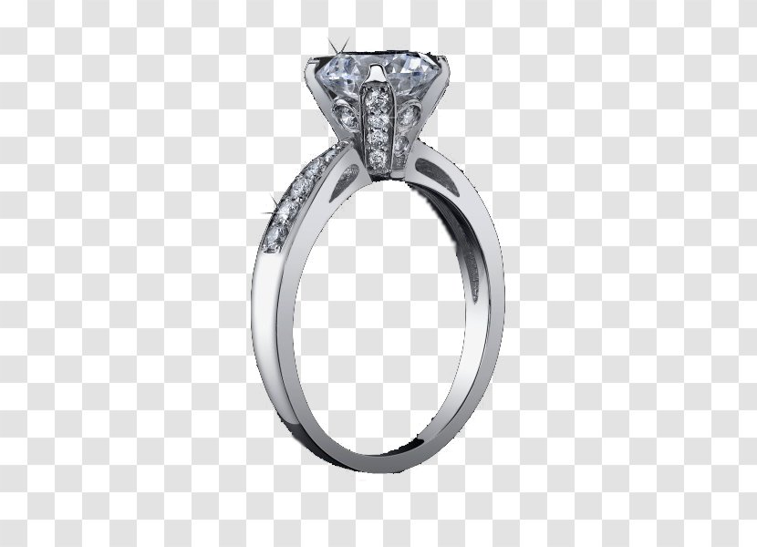 Diamond Engagement Ring Jewellery - Silver Transparent Image Transparent PNG