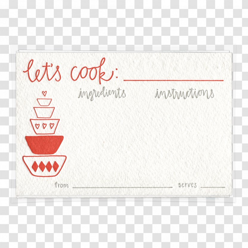 Paper Recipe Cooking Playing Card Letterpress Printing - Spoon Transparent PNG