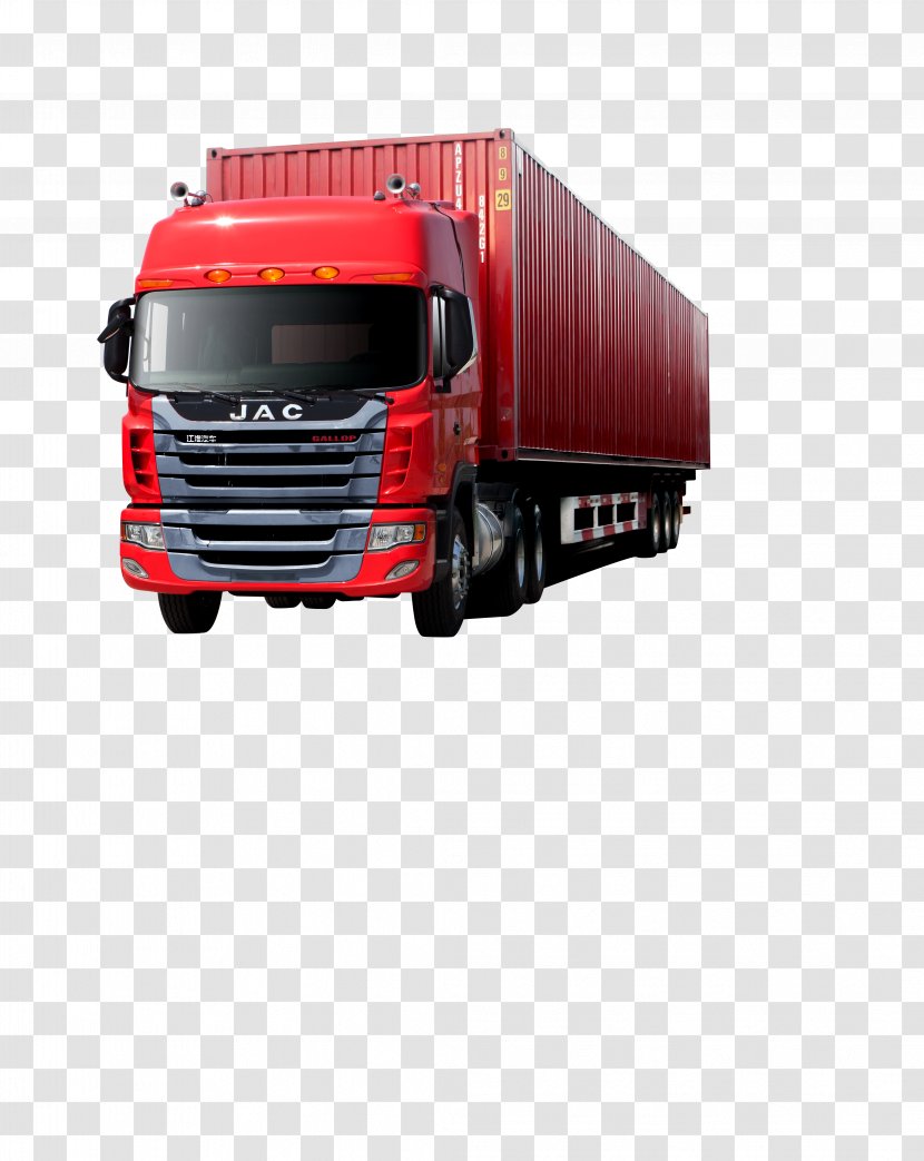 JAC Motors Car Semi-trailer Truck Hyundai Porter - Dump - Red Van Transparent PNG