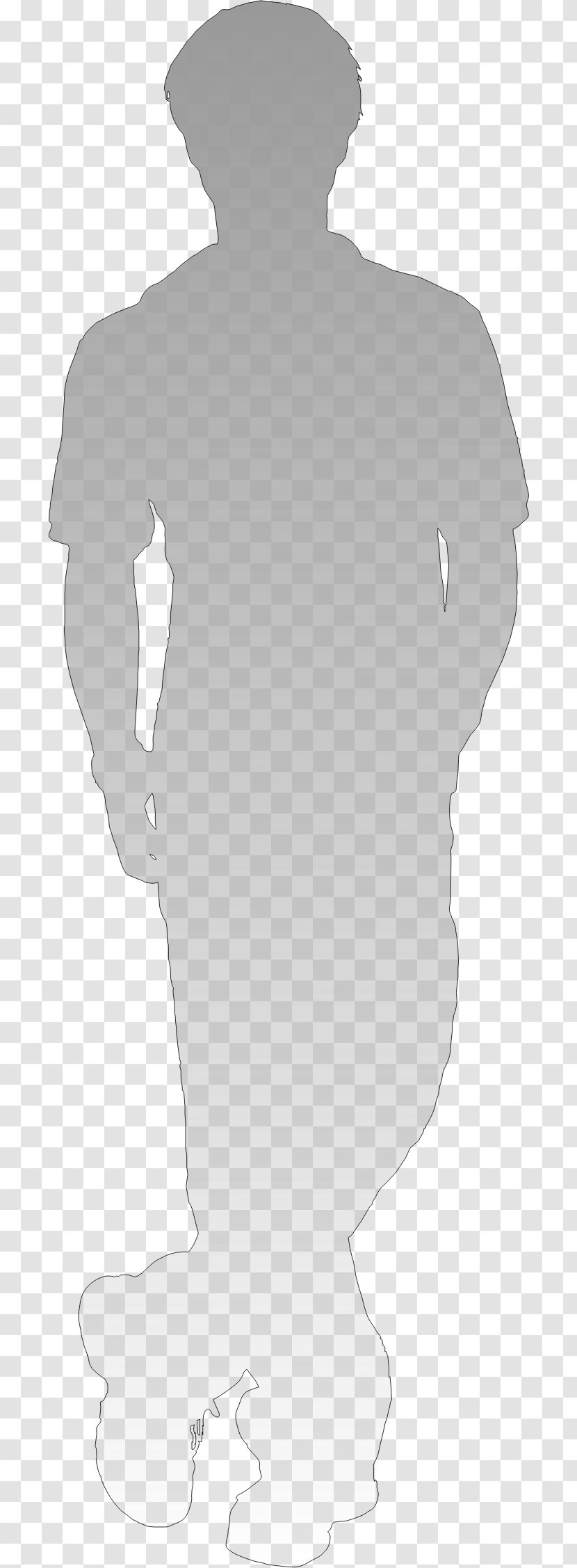 Shadow Person Silhouette Clip Art - Black Transparent PNG