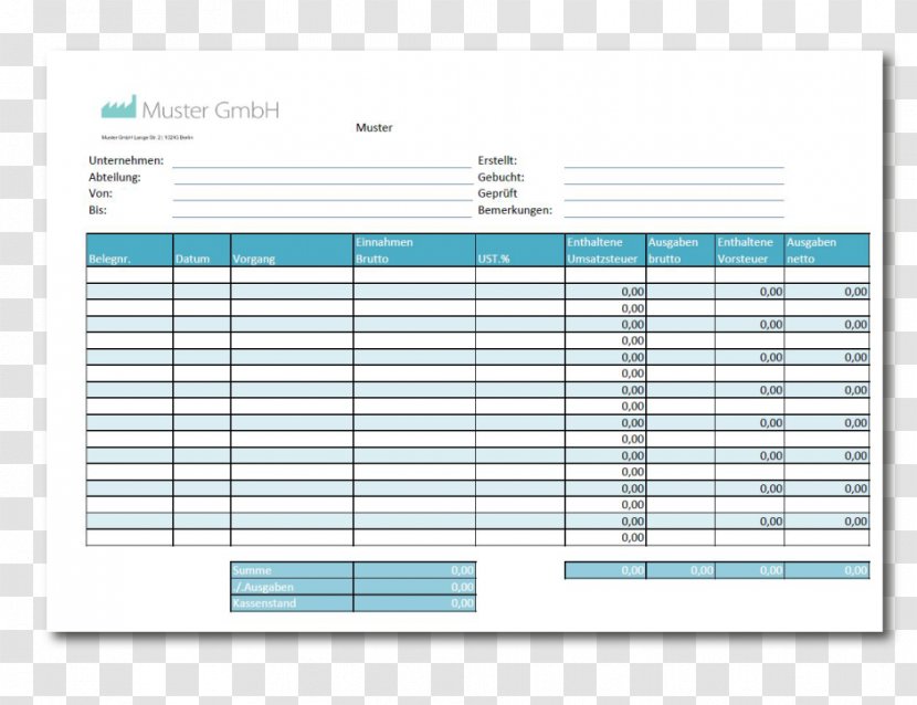 Template Document Microsoft Excel Ledger Form - Frame - Travel Ads Transparent PNG