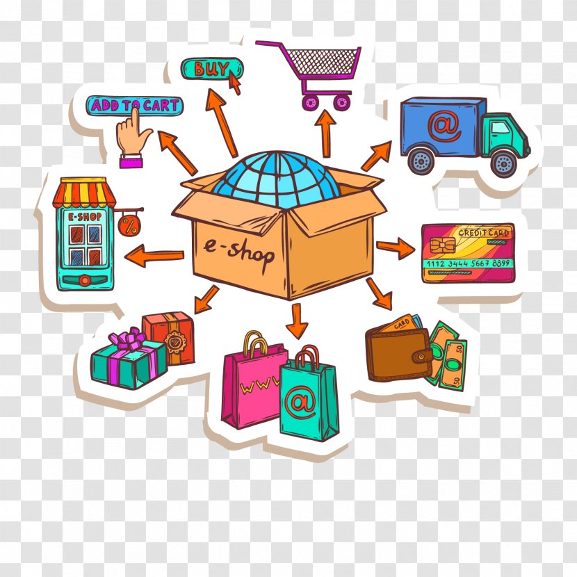 E-commerce Online Shopping Business Process - Royaltyfree - Vector Global Purchase Transparent PNG
