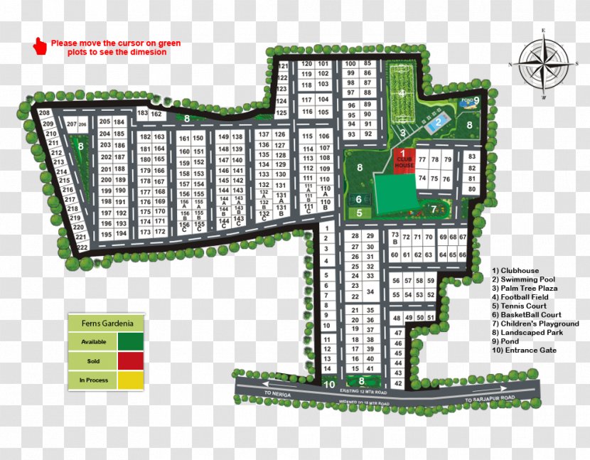 Ferns Gardenia Floor Plan Surveyor Architectural Engineering - Residential Area - Layout Design Transparent PNG