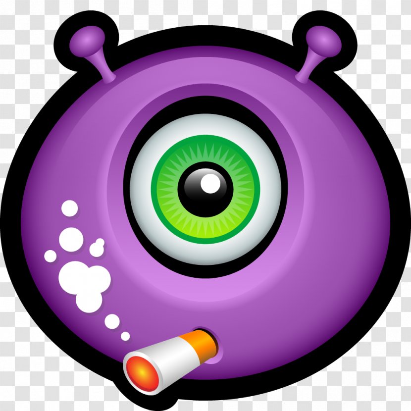 Emoticon Smiley Monster Clip Art - Purple Transparent PNG