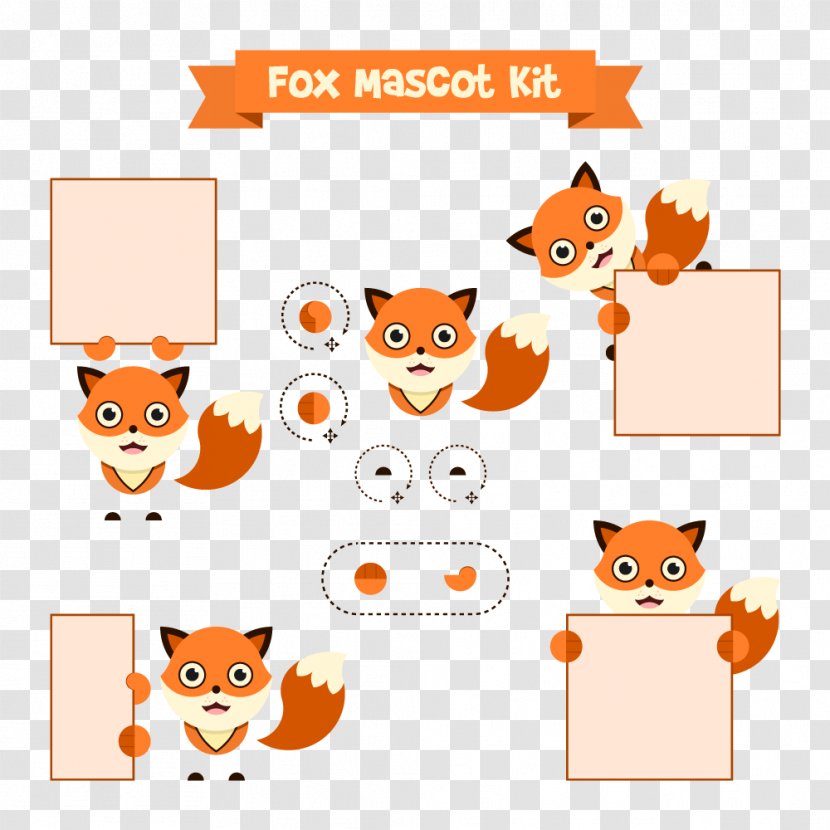 Cartoon Fox Clip Art - Vector Cute Little Transparent PNG