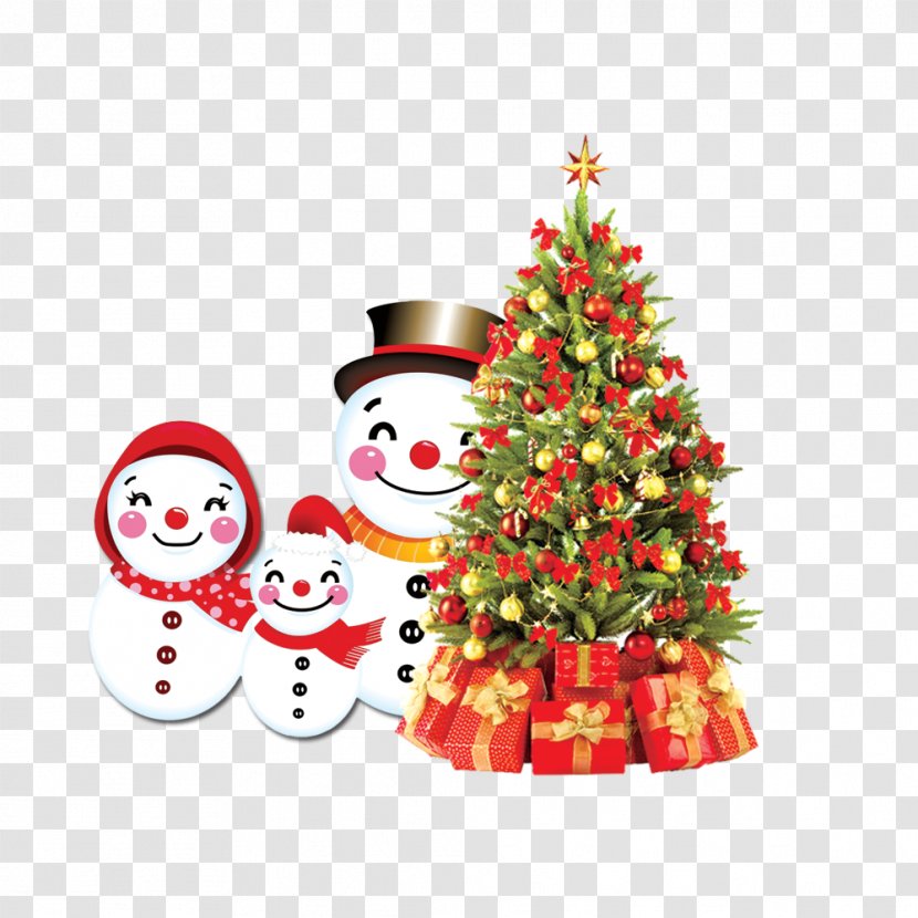 Christmas Tree Snowman - Decor Transparent PNG