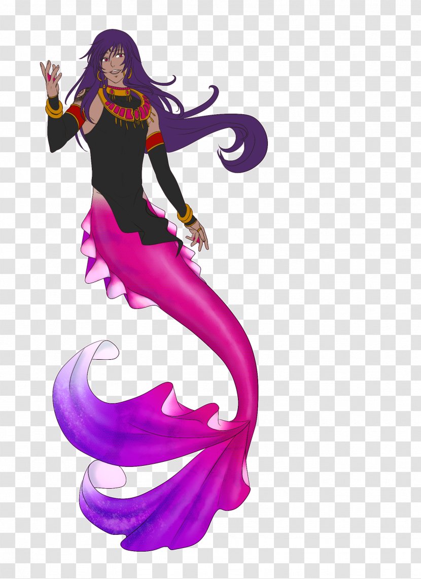 Mermaid Costume Design Cartoon Legendary Creature - Violet Transparent PNG