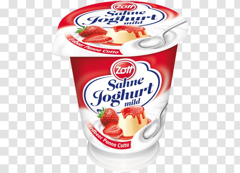 Cream Panna Cotta Milk Yoghurt Zott - Greek Yogurt Transparent PNG