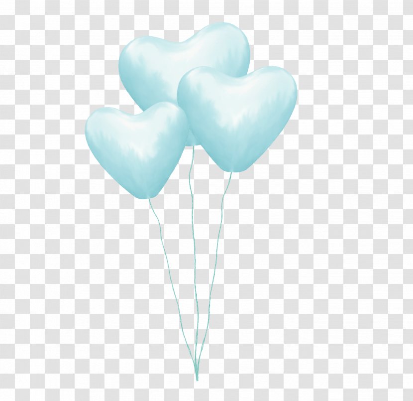Heart Sky Turquoise - Aqua - Pretty Blue Balloon Transparent PNG