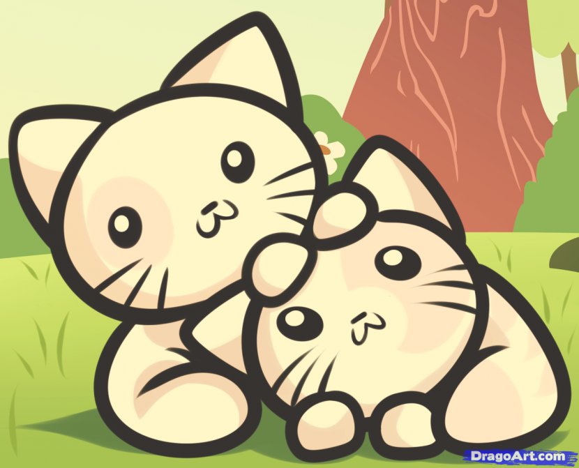 Kitten Cat Drawing Cuteness - Carnivoran - Drawings For Kids Transparent PNG