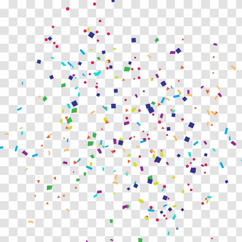 Paper Confetti Party - Rectangle - Cartoon Happy Birthday Transparent PNG