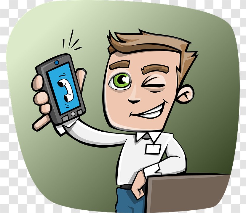 Smartphone Message Telephone Call Illustration - Mobile Phone - Boy,Phone,smile Transparent PNG