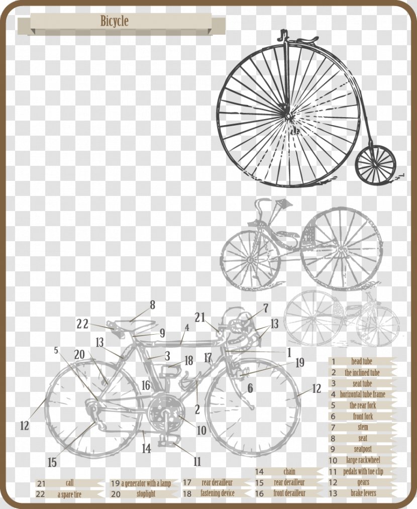 Euclidean Vector Bicycle - Drawing - Bike Transparent PNG