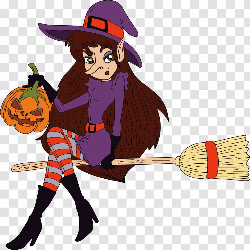 Boszorkxe1ny Halloween - Purple - Witch Transparent PNG