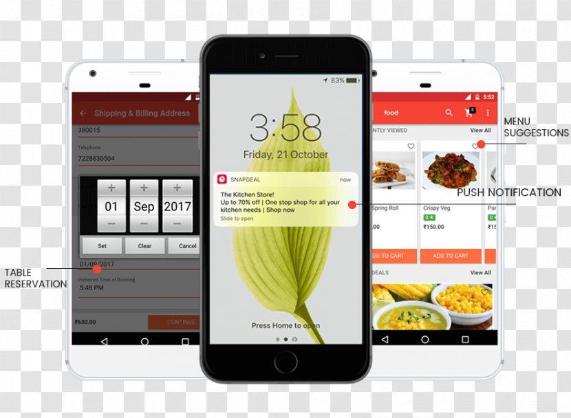 Smartphone Mobile Phones Fast Food Delivery Online Ordering - Delicacy Feast Dishes Introduced Transparent PNG