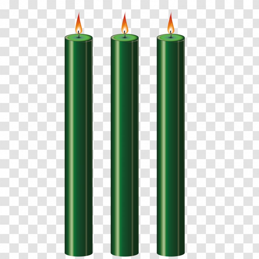 Green Candle Flame - Vector Transparent PNG