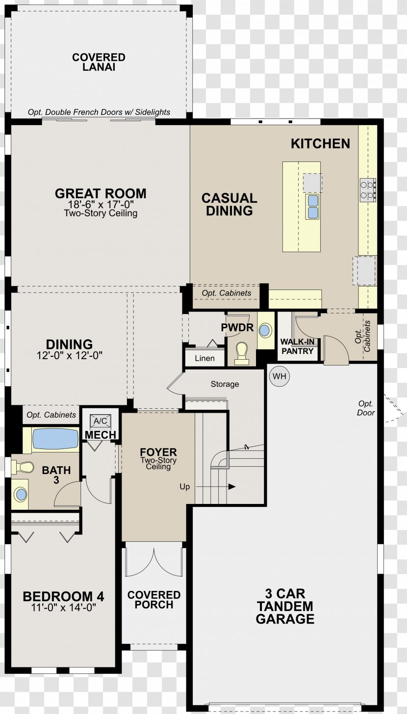 Floor Plan CalAtlantic At Watercrest Parkland By Lennar Bedroom House - Drawing Transparent PNG