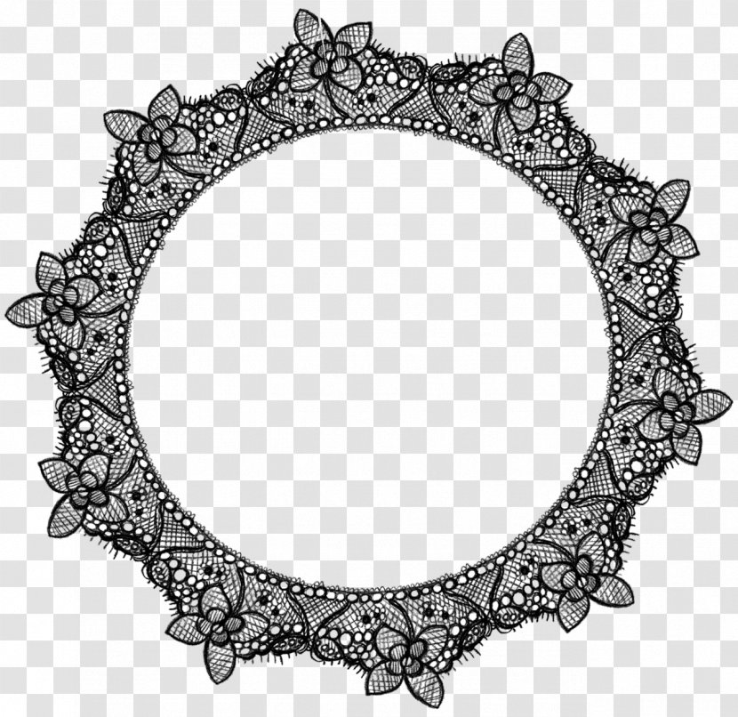 Picture Frames Lace Decorative Arts Image File Formats - Sticker - Round White Frame Transparent PNG