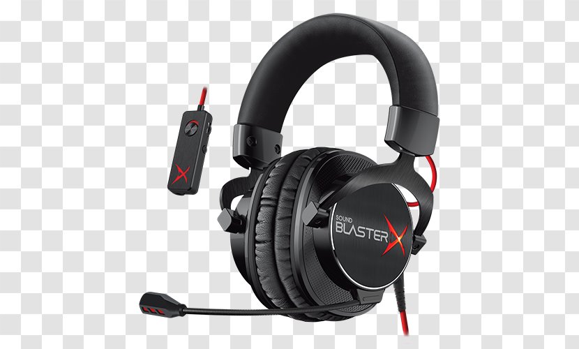 Creative Technology Sound BlasterX H7 Gaming Headset 3.5 Mm Jack Corded H5 - Cards Audio Adapters - Mikrofon Gold Transparent PNG