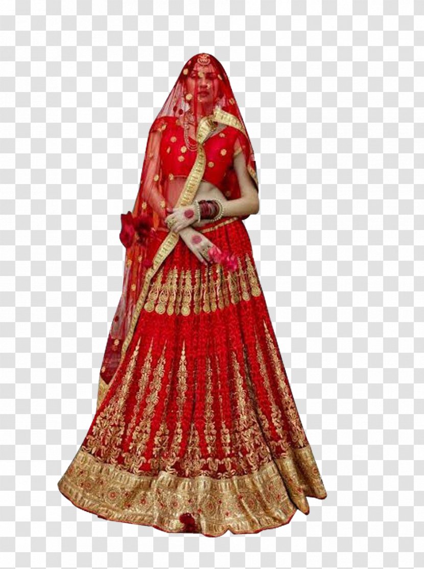 Gagra Choli Lehenga-style Saree Wedding Dress - Net - Bride Transparent PNG