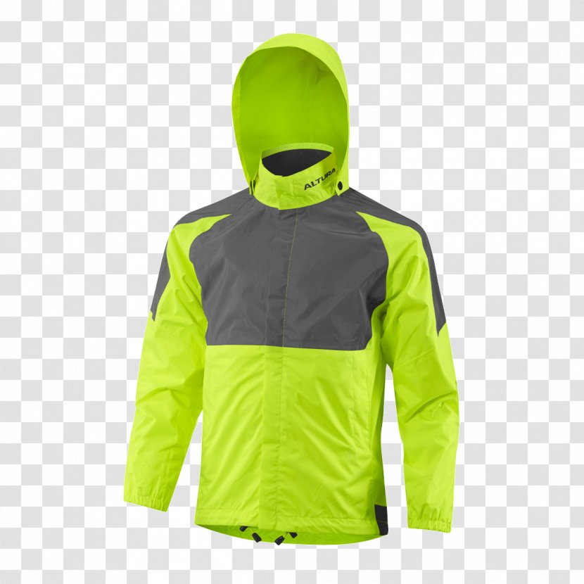 Jacket Clothing Bicycle Sleeve Zipper - Hood - Yellow Transparent PNG