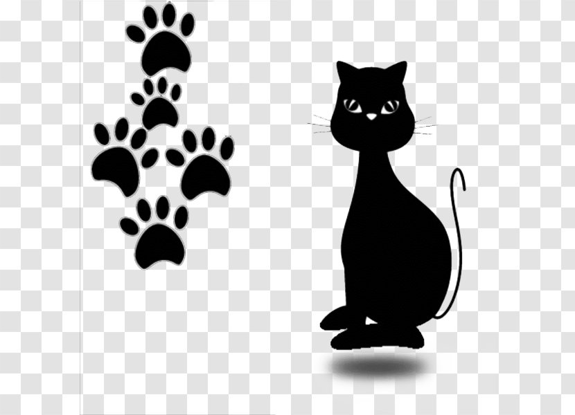 Cat Kitten Drawing Illustration - Like Mammal - Cute Cartoons, Black Cats And Footprints Transparent PNG
