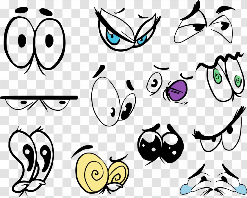 Drawing Cartoon Animation Eye - Painting - Vector Hand Painted Eyes Transparent PNG