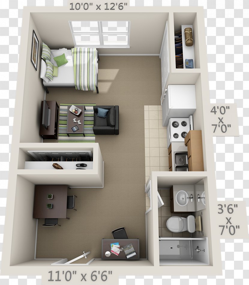 Studio Apartment Shelf Floor Plan House Transparent PNG