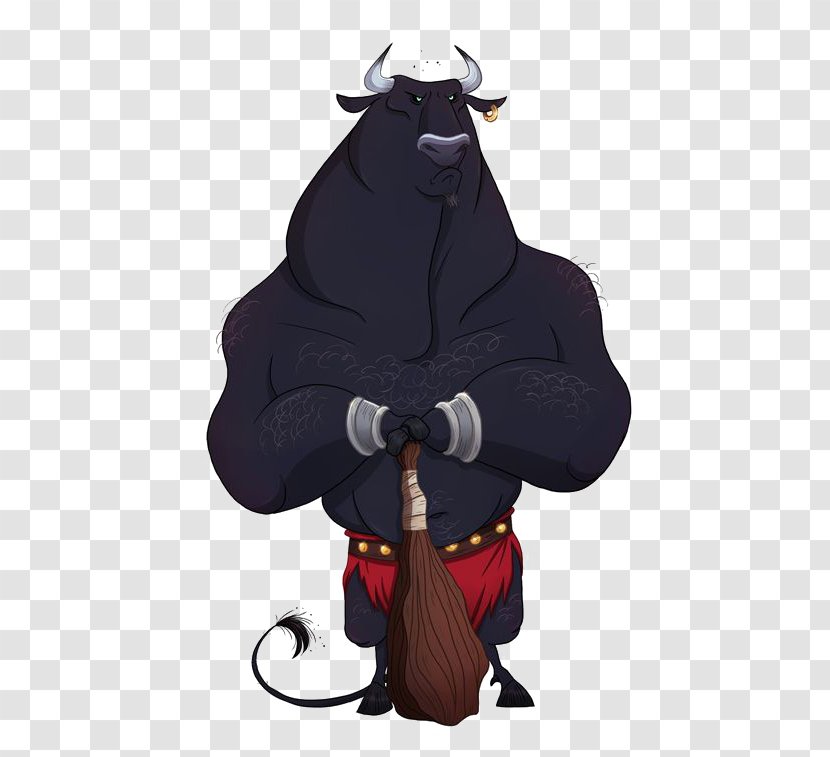 Cattle Minotaur Ox Cartoon Illustration - Art - Bull Transparent PNG