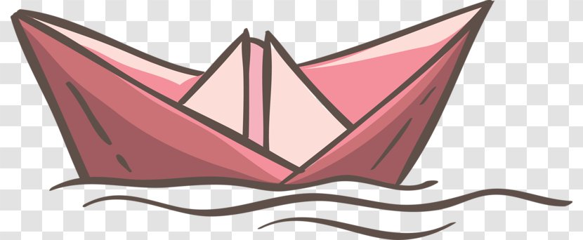 Paper Watercraft Boat Clip Art - Pink - Hand-painted Transparent PNG